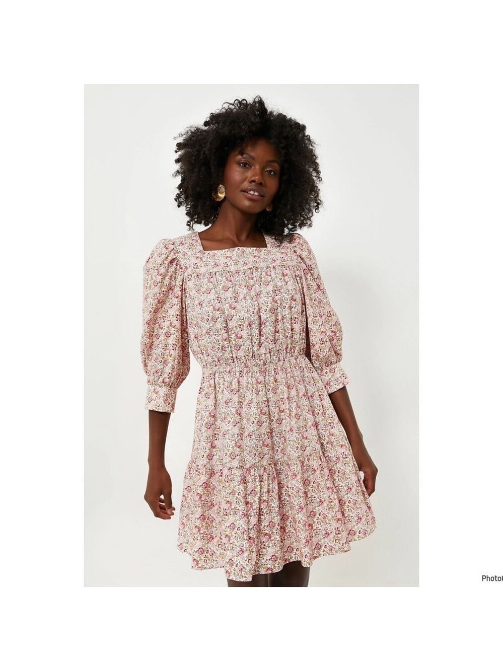 HYACINTH HOUSE Tuckernuck Pink and Red Floral Maddie Mini Dress Retail 158$ Sz S